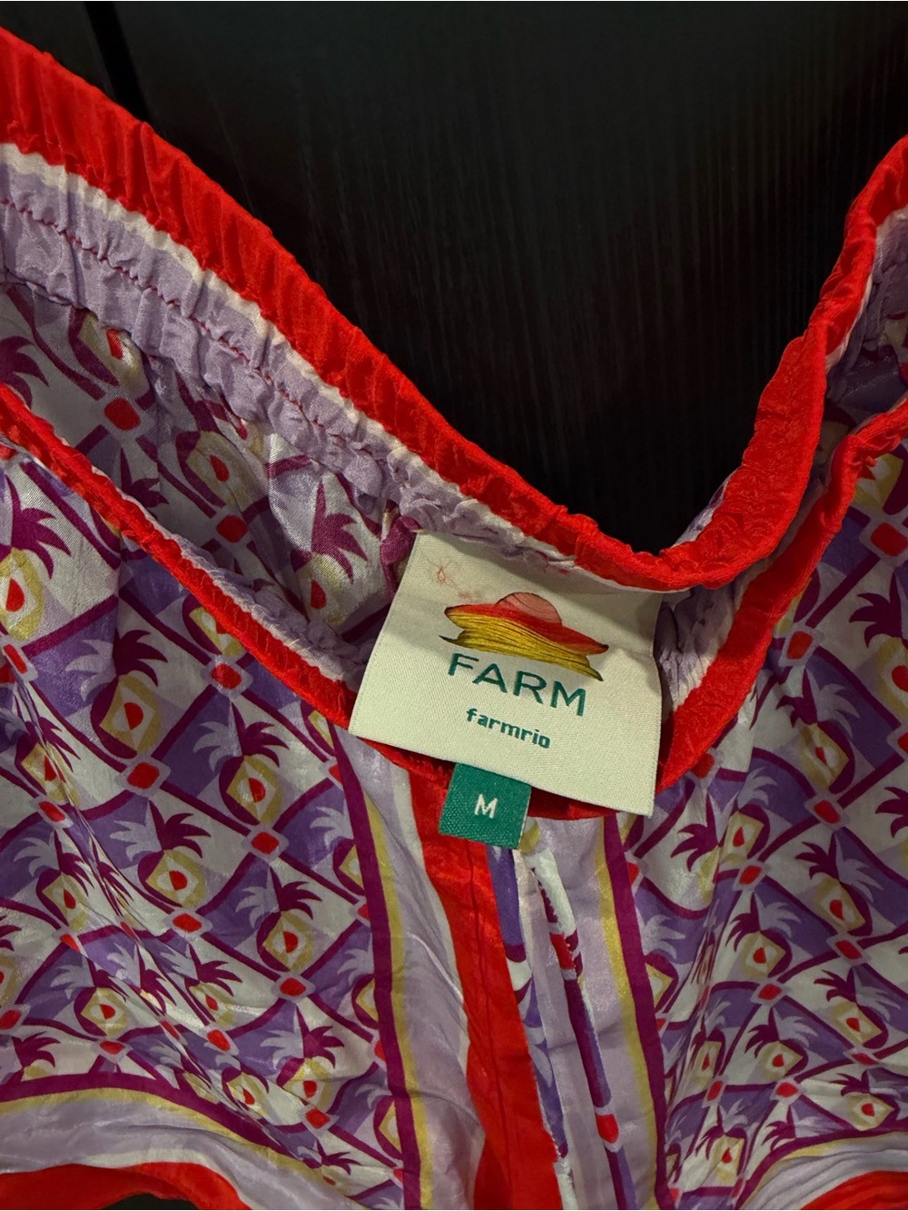 FARM Rio Red & Purple Printed Satin Pajama Shorts - Picture 2 of 3